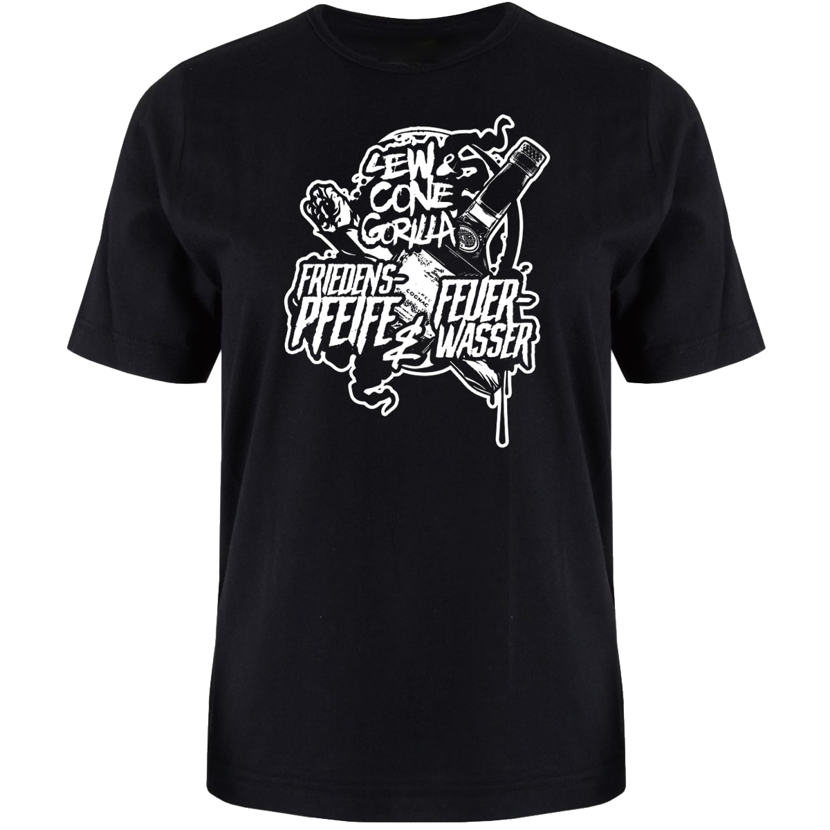 Bild von 'Friedenspfeife & Feuerwasser' - Shirt [schwarz]